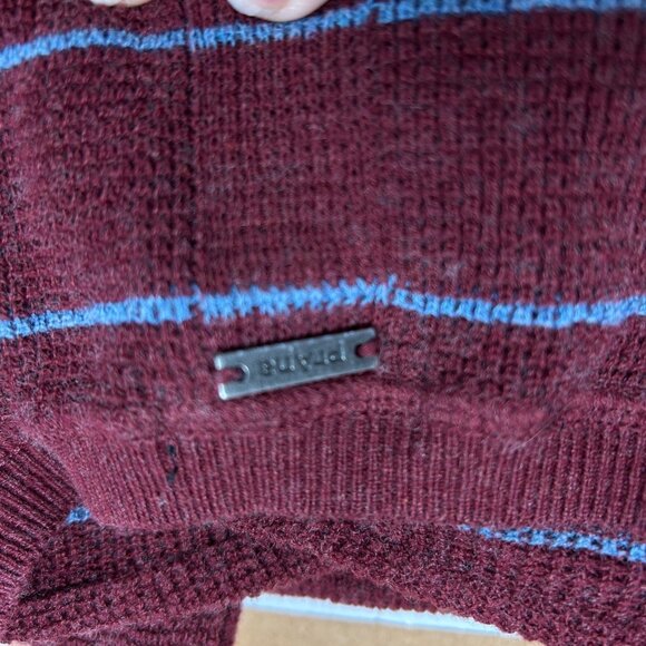 Prana Milani V-Neck Long Sleeve Sweater Women's Size Large Maroon Striped - Picture 4 of 8